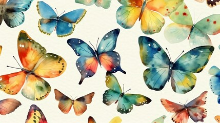 pattern with butterflies, generative AI