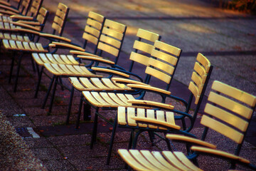 chairs in park outdoor background