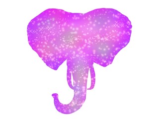 カラフルなゾウのシルエット