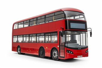 Obraz na płótnie Canvas New London Double Decker Bus Isolated. Generative AI