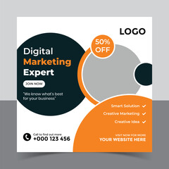 Creative Idea Digital Marketing Agency Template, advertising design, Digital marketing agency social media post template and instagram post banner 