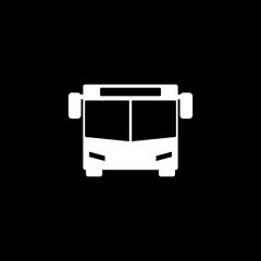 Bus icon isolated on black background