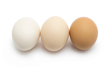 three eggs isolated on white