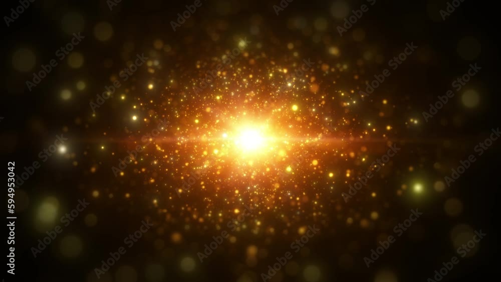 Poster abstract gold color digital particle dots sparkling, background for important events, loop motion ba