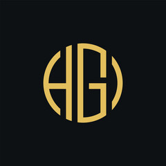 Hg letter logo design on black background vector image. Initial letter Ag logo template design vector image