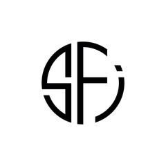 Sfi letter logo design on white background vector image. Sf letter logo creative design with graphic vector image