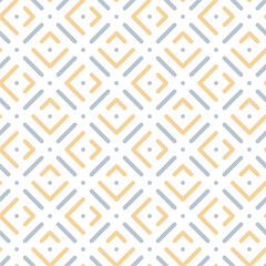 Seamless pattern with a blue and yellow stripe on a white background