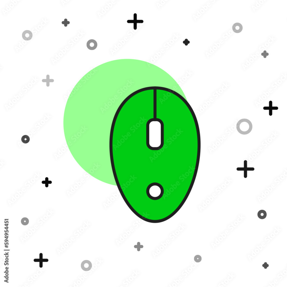 Poster filled outline computer mouse icon isolated on white background. optical with wheel symbol. vector