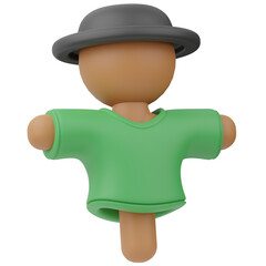 Scarecrow Agriculture 3D Illustration