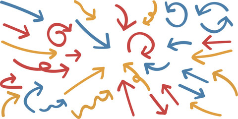 black hand drawn arrow set.Collection of hand drawn isolated arrows.doodle arrows..