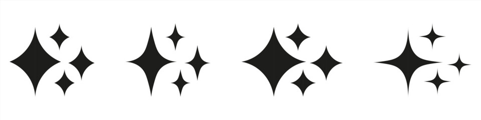 Obraz premium Set of original vector stars sparkle firework, decoration twinkle, shiny flash icon. Vector Illustration
