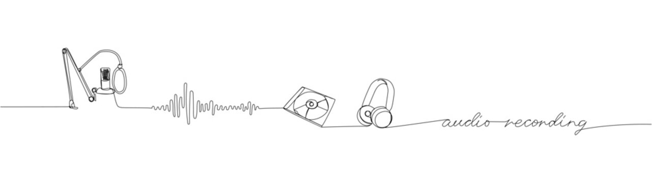 audio recording equipment line art clip art preview