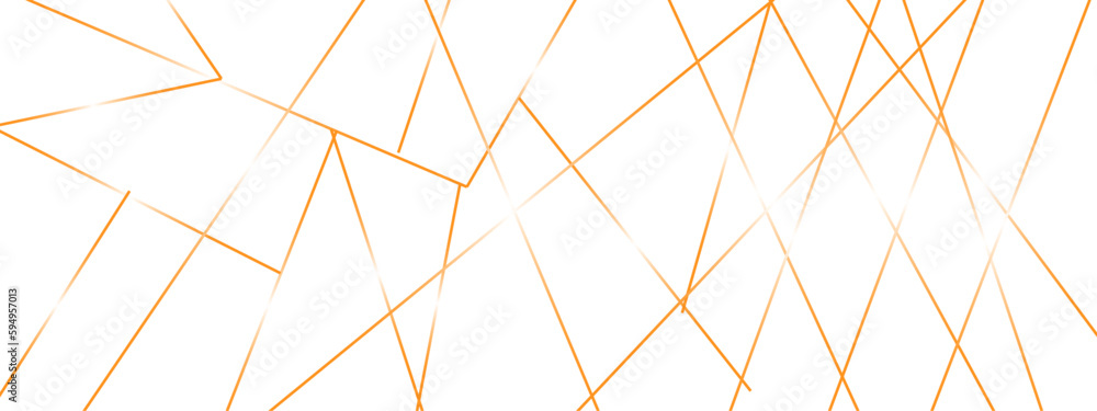 Poster abstract luxury gold geometric random chaotic lines with many squares and triangles shape on white b