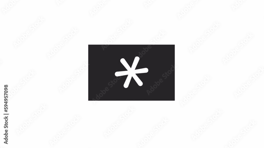 Poster animated bw emergency service star. black and white thin line icon 4k video footage for web design. 