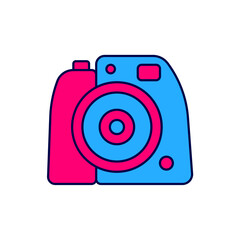 Filled outline Photo camera icon isolated on white background. Foto camera. Digital photography. Vector