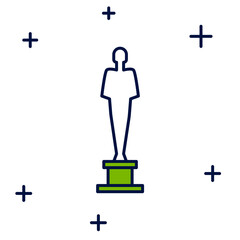 Filled outline Movie trophy icon isolated on white background. Academy award icon. Films and cinema symbol. Vector