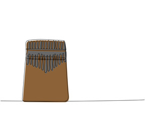 Kalimba one line color art. Continuous line drawing of kalimba, mbira, instrument, musical, african, folk, melody, calimba.