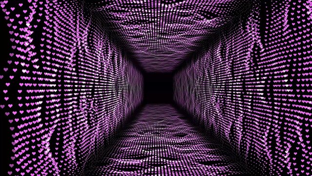 Abstract 3D tunnel. Flight in space. Abstract technology background concept. Hi-tech information flow, bigdata visualization. Business bg. 3D render.