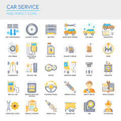 Car Service , Thin Line and Pixel Perfect Icons.