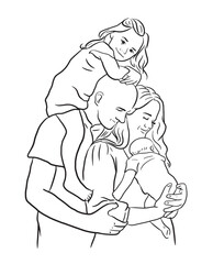 Hand drawn parents and childs