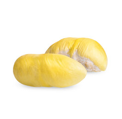 Ripe Durian meat isolated on white background
