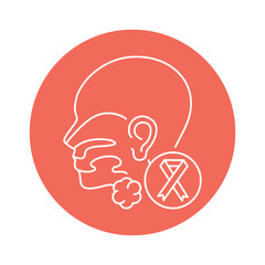 Cancer throat color line icon. Human diseases.