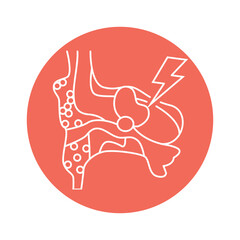 Cholesteatoma color line icon. Human diseases.