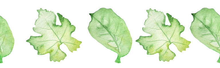 Watercolor frame - illustration with green leaves and branches and golden elements, for wedding stationery, congratulations, wallpapers and more on white bacground.