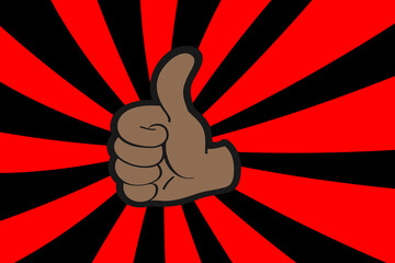 Thumbs up illustration, a positive sign of approval, support, likes and a job well done