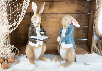 Ostern Figuren: Herr und Frau Hase 