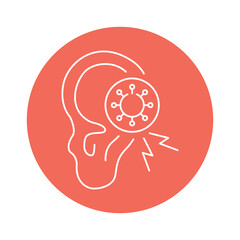 Ear infection color line icon. Human diseases.