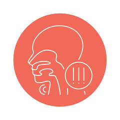 Hoarseness color line icon. Human diseases.