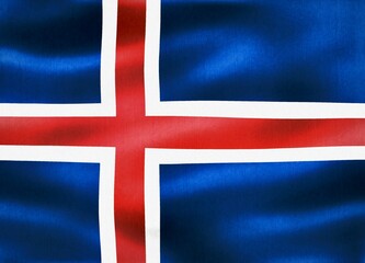 Obraz premium 3D-Illustration of a Iceland flag - realistic waving fabric flag