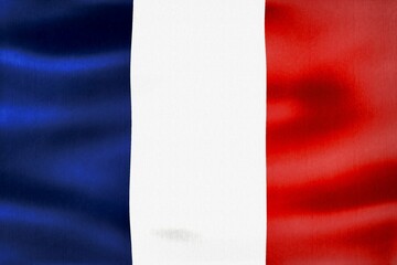 Obraz premium France flag - realistic waving fabric flag. Flag concept background