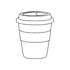 Take away coffee cup icon. A cup to carry. One Cup. Realistic Mockup.