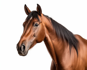 photo of Cleveland Bay (breed of horse) isolated on white background. Generative AI
