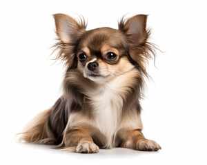 photo of Chihuahua dog isolated on white background. Generative AI