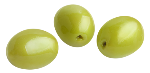 Three delicious olives cut out