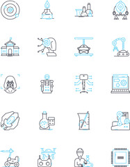 Natural Disaster linear icons set. Tornado, Hurricane, Flood, Tsunami, Earthquake, Avalanche, Landslide line vector and concept signs. Hailstorm,Cycl,Drought outline illustrations