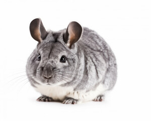 Obraz premium photo of chinchilla isolated on white background. Generative AI