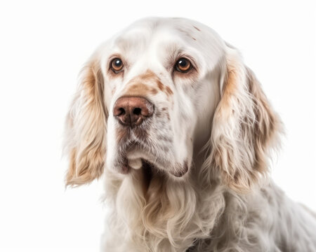 photo of Clumber spaniel isolated on white background. Generative AI