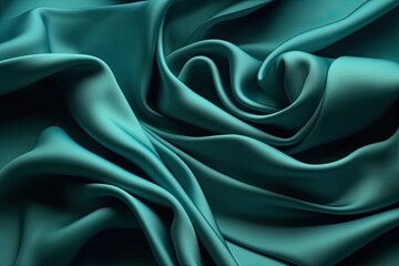 Fototapeta premium detailed close-up view of a vibrant green fabric texture. Generative AI