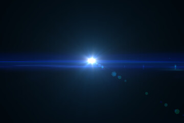 Natural, lens flare on the black background
