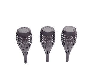 Solar-powered lamp for a path in a garden or park. Solar lamp on a white background.