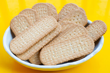 Biscuits on white background.