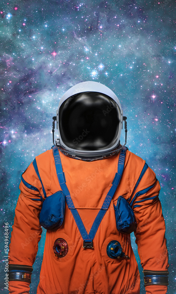 Aufkleber astronaut in deep bright space. spaceman in stars. elements of this image furnished by nasa