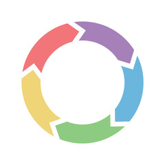 circle arrows flow icon, colors, vector illustration 