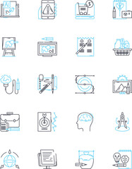 Guerrilla marketing linear icons set. Ambush, Stealth, Disruptive, Unconventional, Creative, Innovative, Sneaky line vector and concept signs. Fearless,Daring,Bold outline illustrations