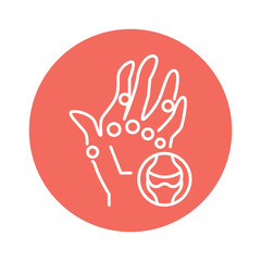 Rheumatoid Arthritis color line icon. Pictogram for web page