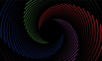 Dotted circle black background